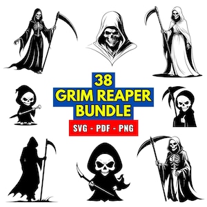 Grim Reaper Bundle SVG, Reaper Bundle, PNG 300 dpi, PDF grim reaper Silhouette Vector for Cricut, svg cut files bundle pack Digital Download
