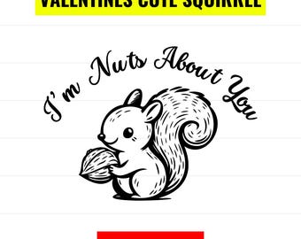 Arquivo SVG de Esquilo para o Dia dos Namorados, Sou Louco por Você (Download Digital)