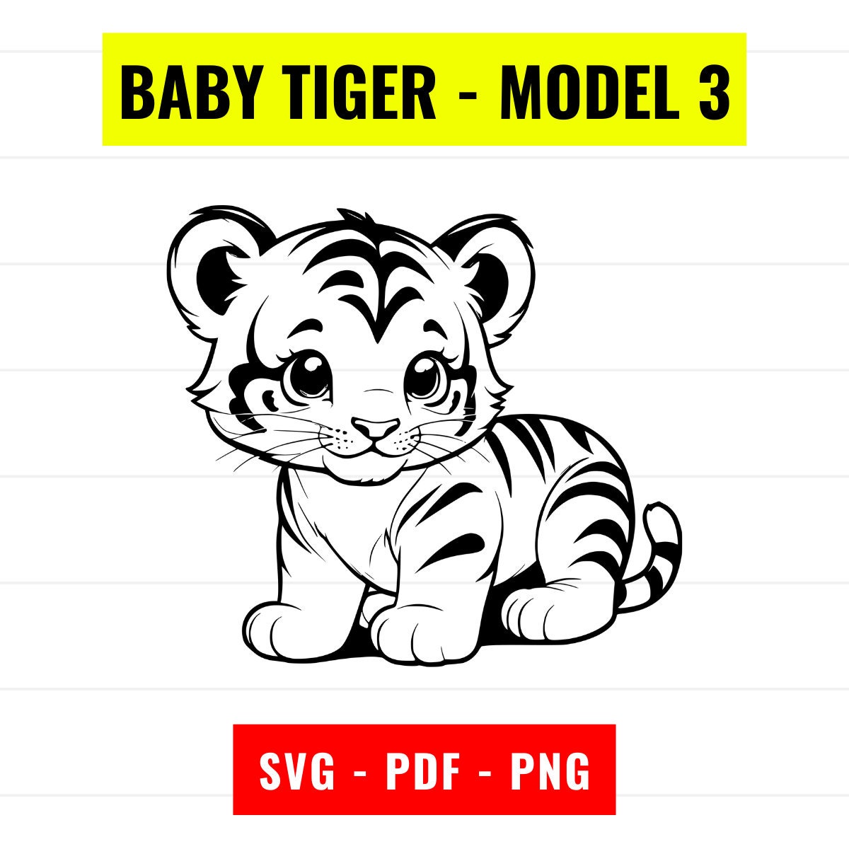 Baby Tiger Drawing - Etsy, image size:1200x1200