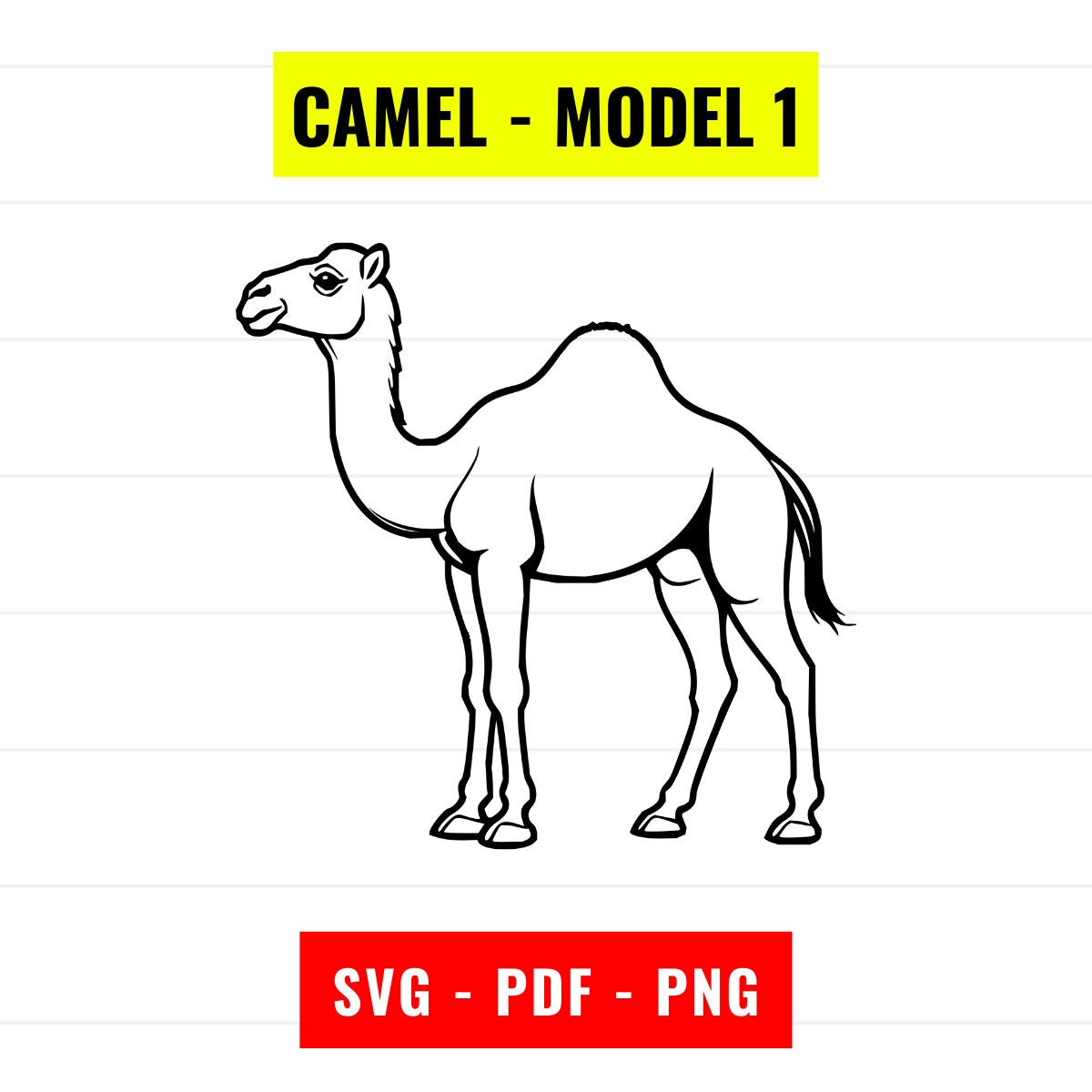 Camel SVG, Camel Outline, Camel Vector, Camel PNG 300 dpi, PDF Camel animal cut file, Camel for cricut illustration Instant Digital Download