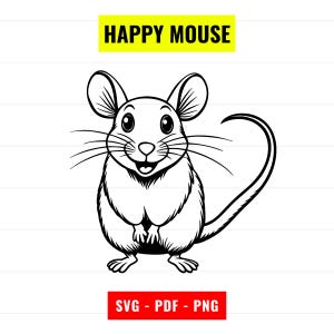 Cute Mouse SVG, Mouse Outline Vector, Mouse silhouette svg, Mouse PNG 300 dpi, PDF, cute mouse svg cut file cricut Digital Download Instant