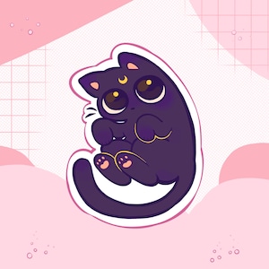 Luna sailor moon vinyl sticker | laptop decal | scrapbooking | journaling | hydroflask sticker | kawaii sticker