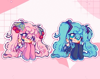 Hatsune Miku-vinylsticker | laptopsticker | Scrapbooken | dagboek bijhouden | sticker hydrofles | kawaiisticker