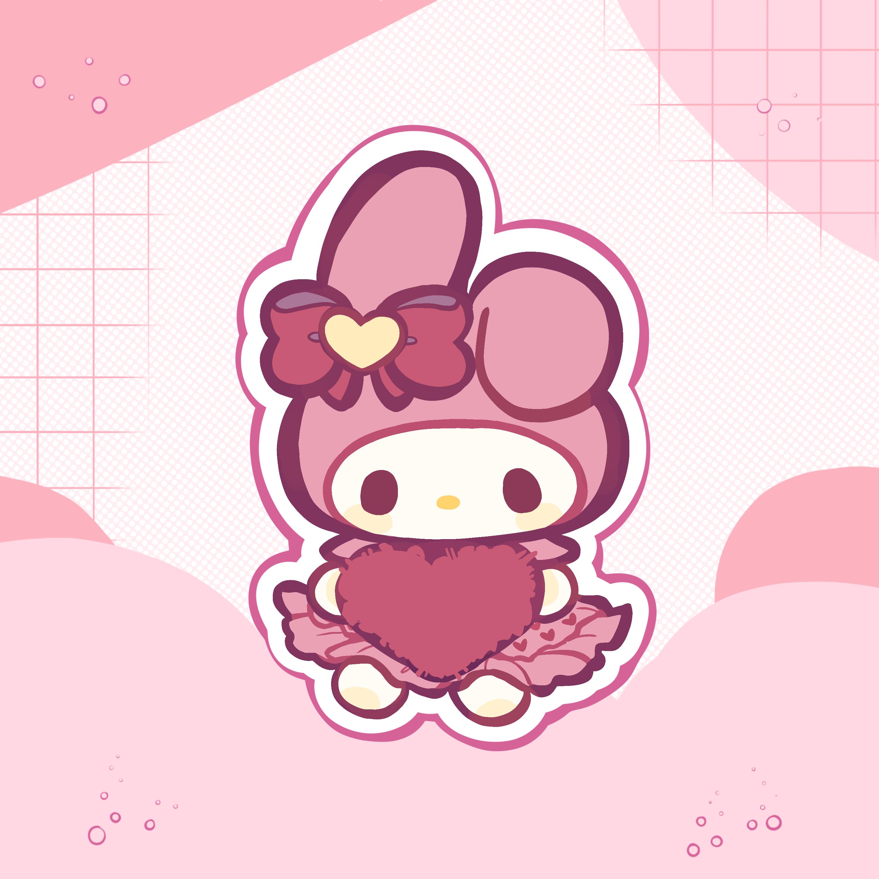 My Melody-vinylsticker | laptopsticker | Scrapbooken | dagboek bijhouden | sticker hydrofles | kawaiisticker
