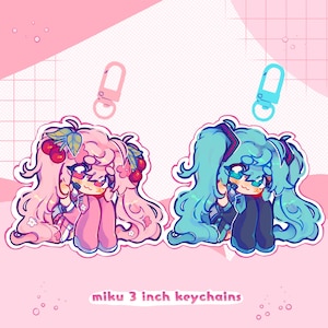 Hatsune Miku / portachiavi in acrilico trasparente / ciondolo in acrilico / portachiavi anime carino / Miku / ciondolo anime / vocaloid