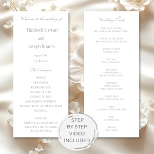 Printable Wedding Program Template, Minimalist Wedding Program Template, Canva Wedding Program, Editable Program Template