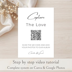 Capture The Love QR Code Template, Photo Sharing For Wedding Guests, Photo Sharing Wedding QR Code, QR Code Wedding Photo Sign