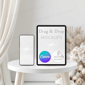 Tablet And Phone Mockup, Website Mockup Canva, Social Media Mockup, Digital Product Mockup, Canva Device Mockup