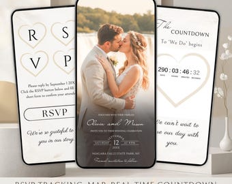 Canva Wedding Website Template, Modern Digital Wedding Invitation , Wedding Invitation With RSVP Tracking, Interactive Wedding Invitation