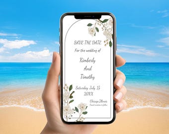 Wedding Save The Date Template, Electronic Save The Date, Digital Save The Date Invitation, Modern Minimalist Save the Date
