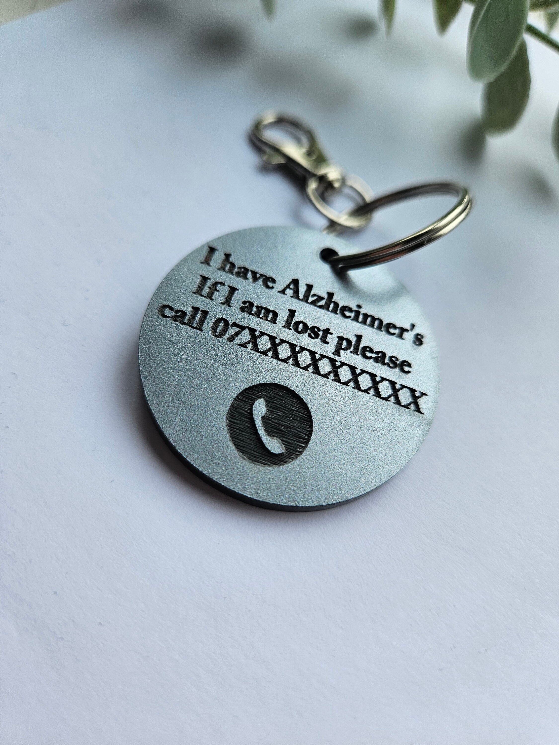 If Lost Contact Details Tag / Keyring or Badge - Dementia