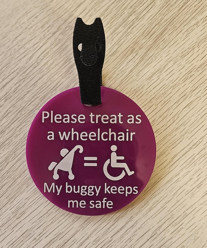Personalised Please Treat as wheelchair sign Tag for disability pushchairs,Special Needs Hidden Disabilities, Disabled, Autistic, SEN image 5