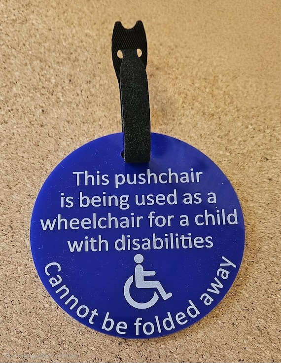 Personalised Pram Tag for disability pushchairs,Special Needs Hidden Disabilities, Disabled, Autistic,Sen, pram tag, cannot be folded tag