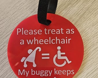 Etichetta personalizzata "Si prega di trattare come sedia a rotelle" per passeggini per disabili, disabilità nascoste con bisogni speciali, disabili, autistici, SEN