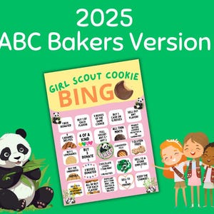2025 Girl Scout Cookie Booth BINGO Karte - ABC Baker Version