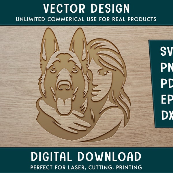 Malinois Dog Mom Dog Love Vector Design - svg, png, eps, pdf, dxf - for cricut, plotter, laser etc - digital file, instant download