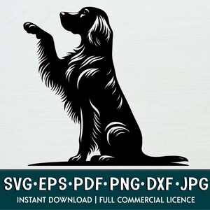Irish Setter Dog Silhouette High Five, Pfötchen Vektor Cut File, Digital Download, SVG PNG pdf eps dxf, Laser Cutting File