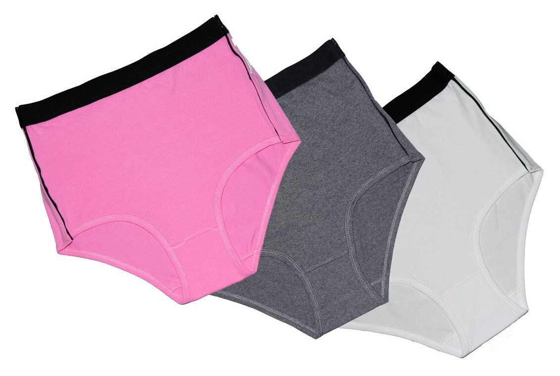 Women's High Waisted Cotton Brief Panties - 3 Pack - Silverts