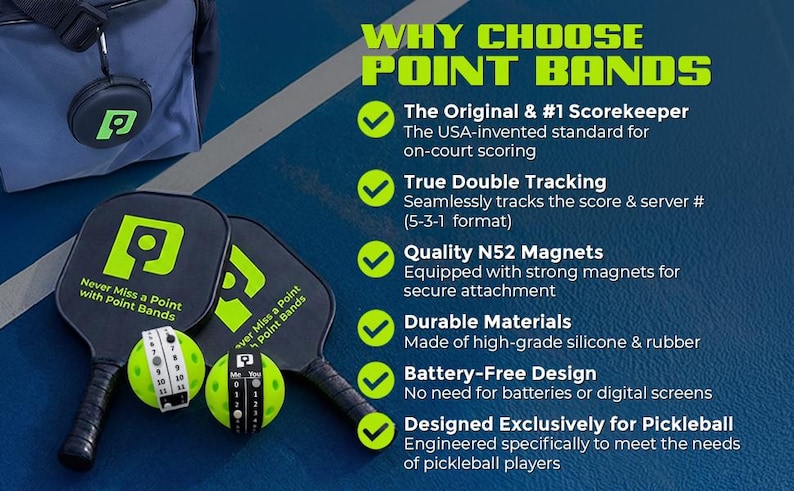 Pickleball Point Band ORIGINAL Scorekeeper Wristband imagem 6