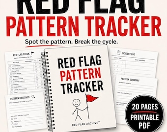 Red Flag Log Tracker (Relationship Patterns + Evidence), Glossary (Digital Download)