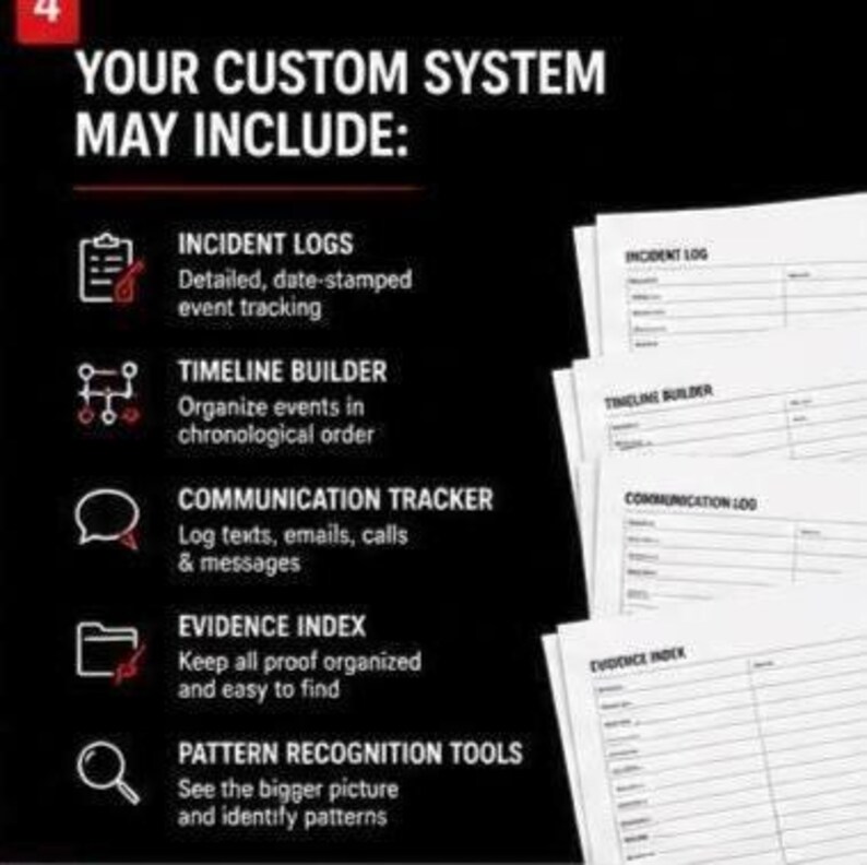 Custom Documentation System | Evidence Binder | Co-parenting, Divorce ...