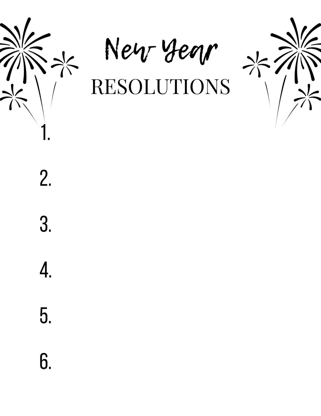 New Year Resolutions Journal Insert, Printable Resolutions PDF, Instant Download Etsy