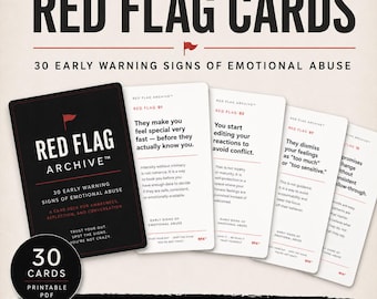 Relationship Red Flag Cards, Subtle Manipulation Signs, Volume 2 (Digital Download PDF)
