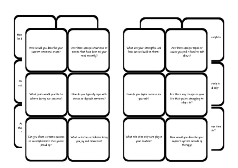 Therapy Question Cards for Teens, Counseling Flash Cards, Conversation ...