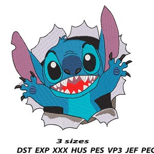 Lilo & Stitch  Machine embroidery file. Stitch Machine embroidery pattern. Stitch embroid design files. Cute Stitch embroidery designs