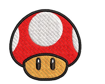 Embroidery Design machine Super Mario. Super Mushroom.  Embroidery Super Mario. 2 sizes.