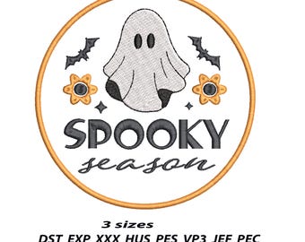 Spooky Season Embroidery Design | Halloween Ghost Embroidery File | Spooky Machine Embroidery | Halloween Decor Instant Download