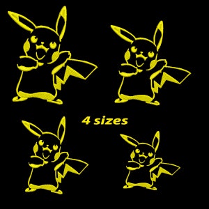 Pikachu. 4 sizes. Емbroidery Design machine files. Pikachu pes