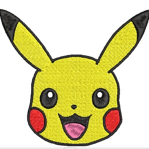 May include: A yellow cartoon character with black ears and eyes, a red nose, and a pink tongue sticking out. The character is smiling.