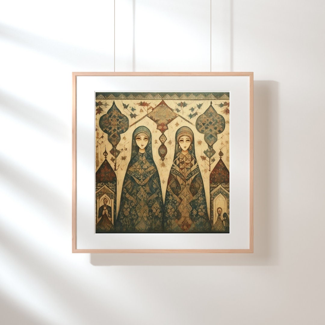 Syrian Folk Art Middle Eastern Wall Art Islamic Sublimation Art Ethnic