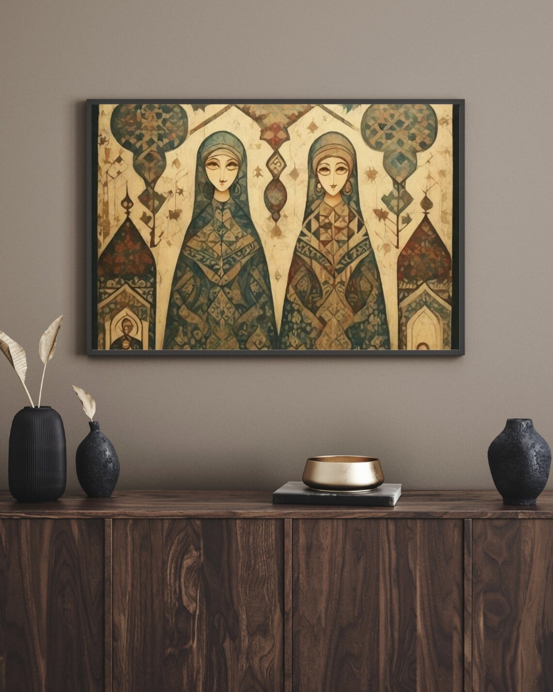 Syrian Folk Art Middle Eastern Wall Art Islamic Sublimation Art Ethnic