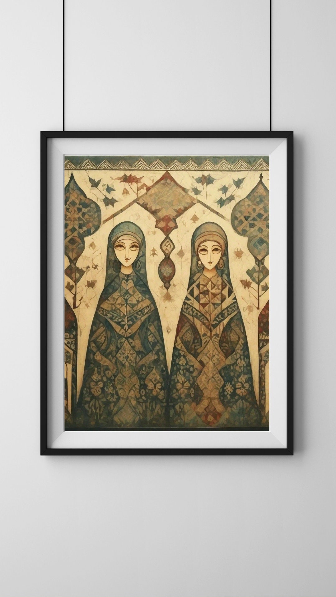 Syrian Folk Art Middle Eastern Wall Art Islamic Sublimation Art Ethnic