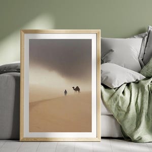 Bedouin Painting | Moroccan Traditional Desert Artwork | Orientalist Maghreb Folk Art | Historical African Tribal Nomadic Wall Art