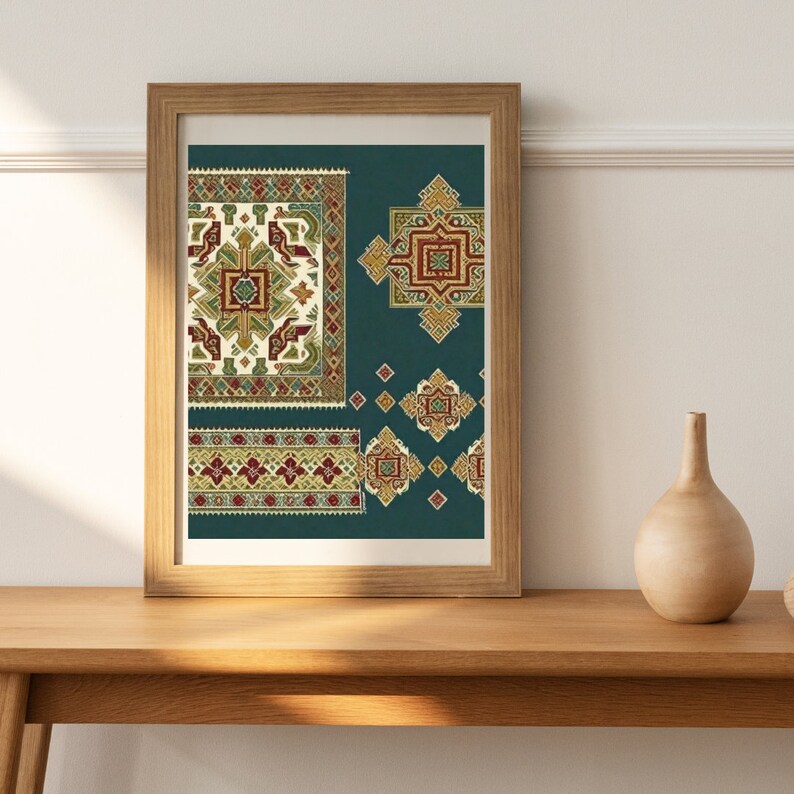 Liyba Rug Set of 10 Libya Antique Carpet Pattern Wall Art African Muslim Rug Wall ...