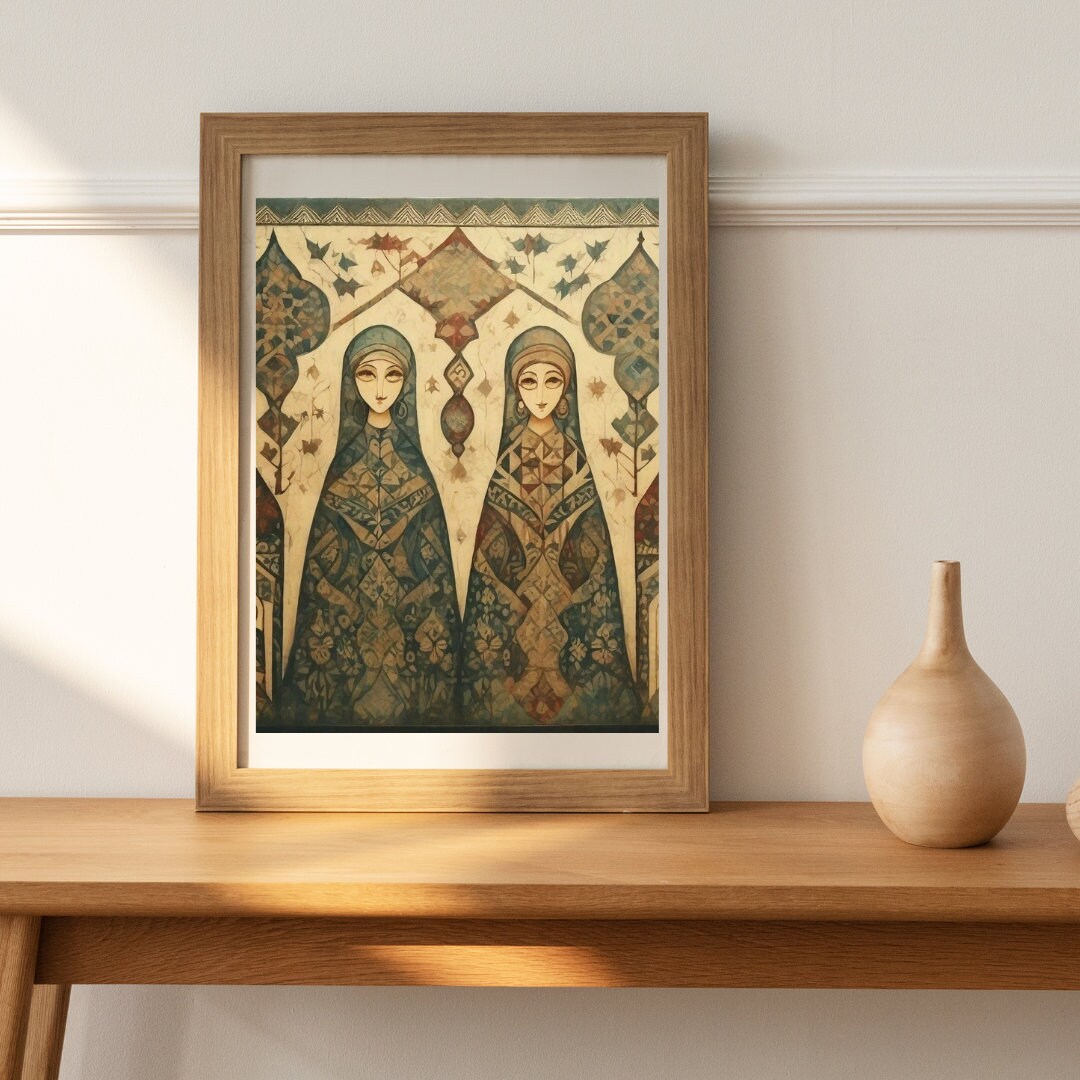 Syrian Folk Art Middle Eastern Wall Art Islamic Sublimation Art Ethnic