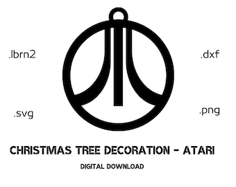 Christmas tree decoration - Atari Logo. Laser cut files, dxf, svg, png, lbrn2