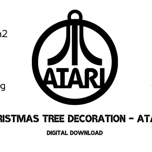 Christmas tree decoration - Atari Logo. Laser cut files, dxf, svg, png, lbrn2