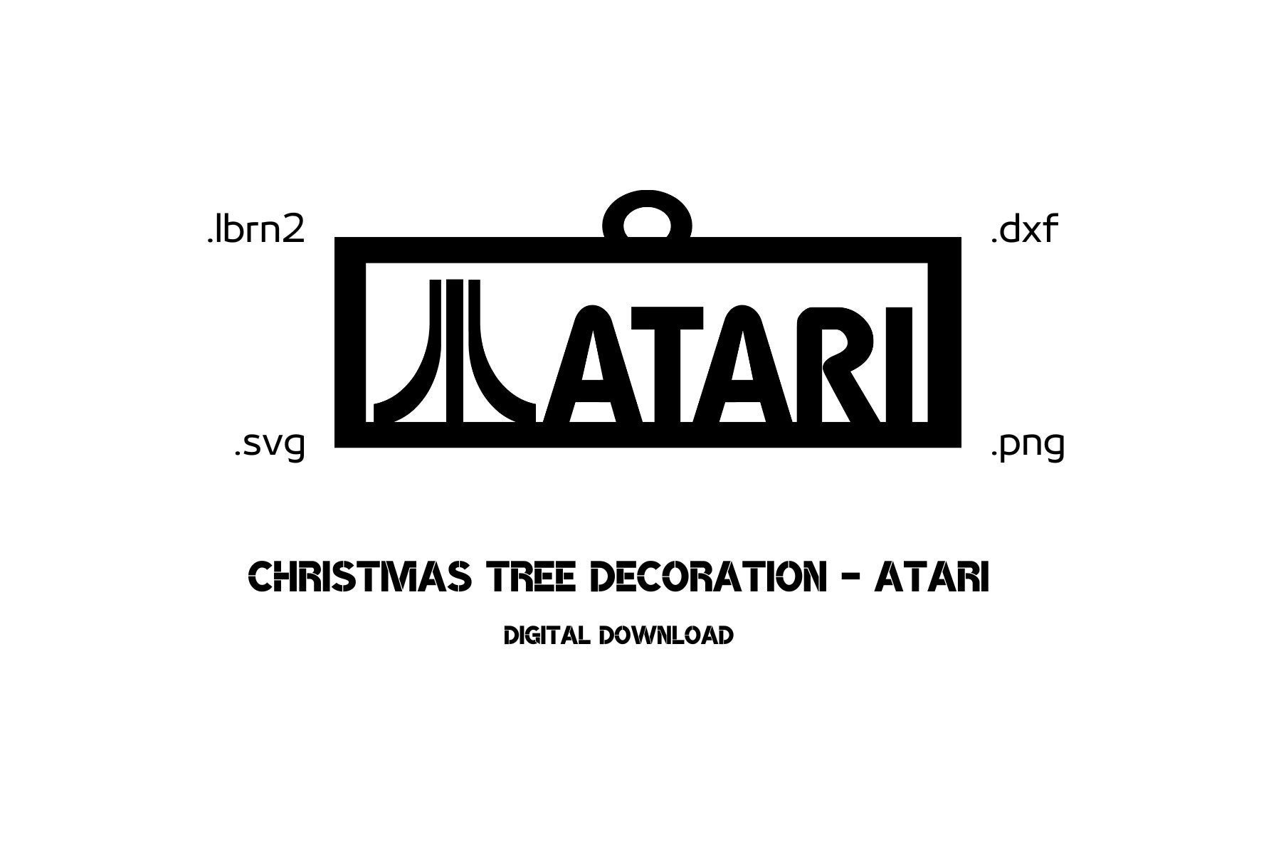 Christmas tree decoration - Atari Logo. Laser cut files, dxf, svg, png, lbrn2