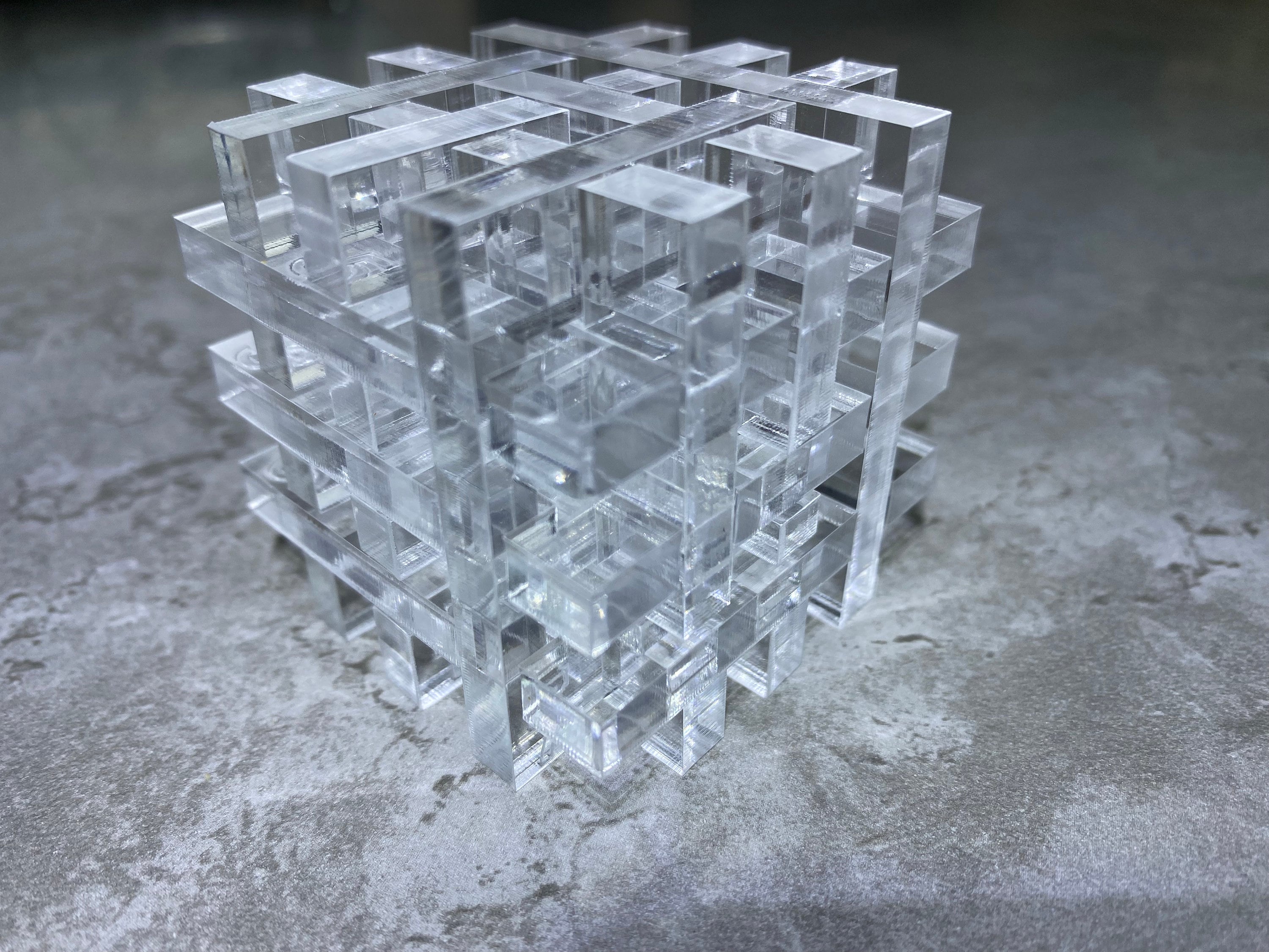 Acrylic 3D Cube Puzzle: Interlocking Brain Teaser - Etsy