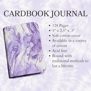 Diario de cartón Tie Dye de amatista. Papel 100% Algodón. Compatible con pluma estilográfica, ¡REALMENTE cabe en tu bolsillo! Agenda pequeña de cuaderno morado