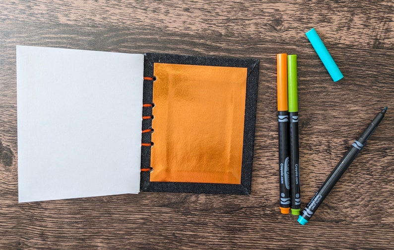 Kids Bright Color Multimedia Sketchbook. Upcycled Book for Children