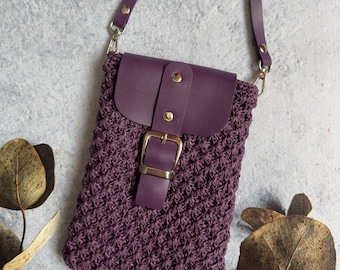 vintage bag,crochet crossbody bag,crochet mini purse, Crochet phone bag, knitted bag,handmade bag, crochet shoulder bag,crochet summer bag