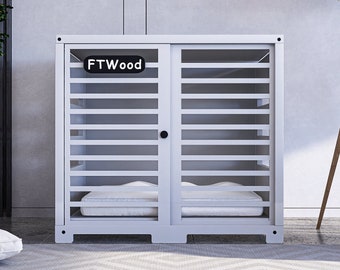 Modern White Plywood Dog Crate: Elegant Indoor Dog House with Customization
