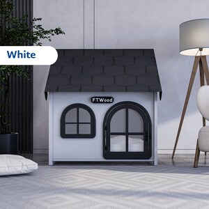 View of Modern Wooden Dog Crate: Anthracite Roof, Free Customization - Etsy