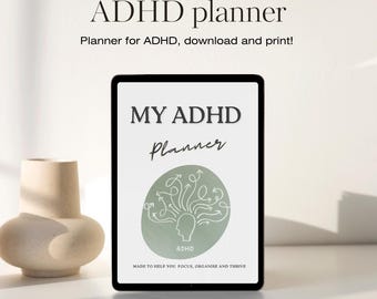 Minimalist ADHD Daily Focus Planner: Neurodivergent Productivity for Adults and Students (Digital Download)