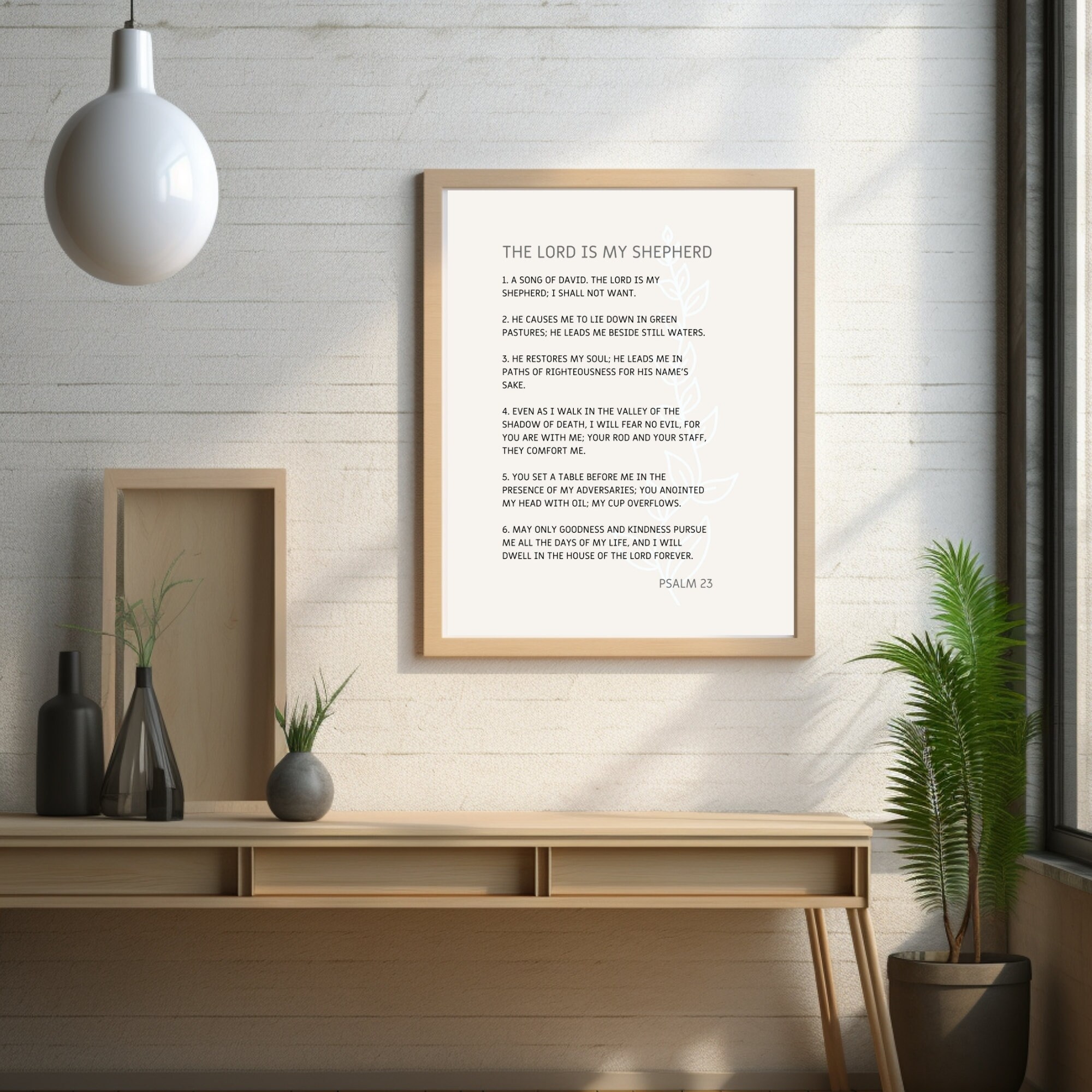 Psalm 23 Print: Christian Bible Verse Wall Art (digital Download) - Etsy